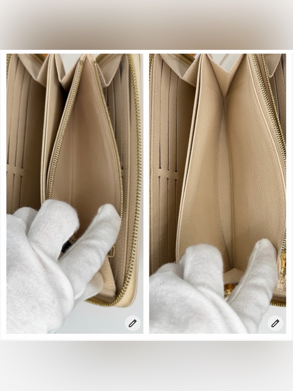 LV Cream & Pink Giant Empriente Monogram Zippy Wallet Full Set w/Entrupy COA - Picture 9 of 12